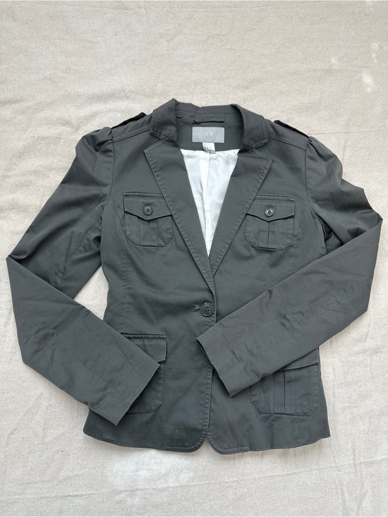 H&M Jackets & Blazers - H&M Military/Utility Style Blazer Jacket – Dark Green/Olive – Size 4